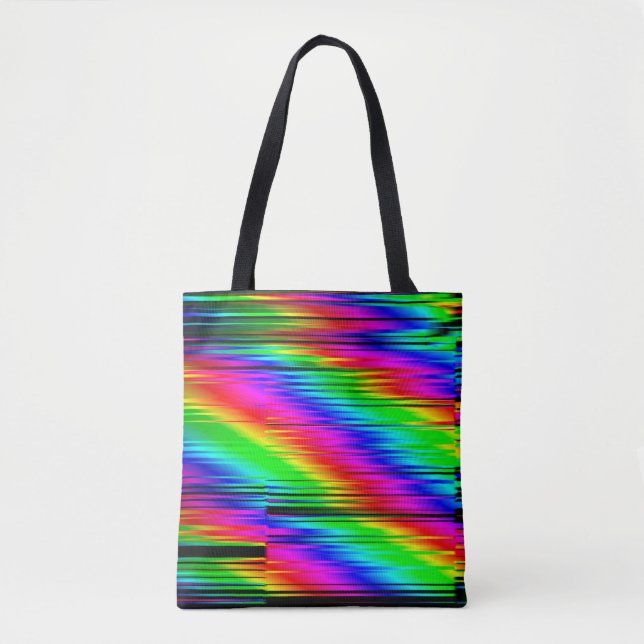 Bolsa Tote Efeitos digitais. Fundo de abstrato multicores. C (Frente)