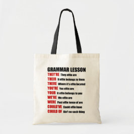 Bolsa Tote Effin Grammar Lição Humor Eles são os seus