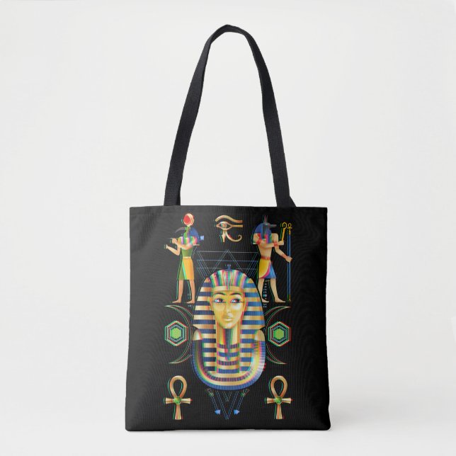 Bolsa Tote Egito Faraó Tutankhamun Rei Tut Horus Eye Ankh (Frente)