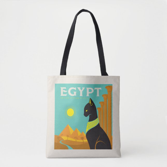 Bolsa Tote Egito | Land of Feline Royalty (Frente)