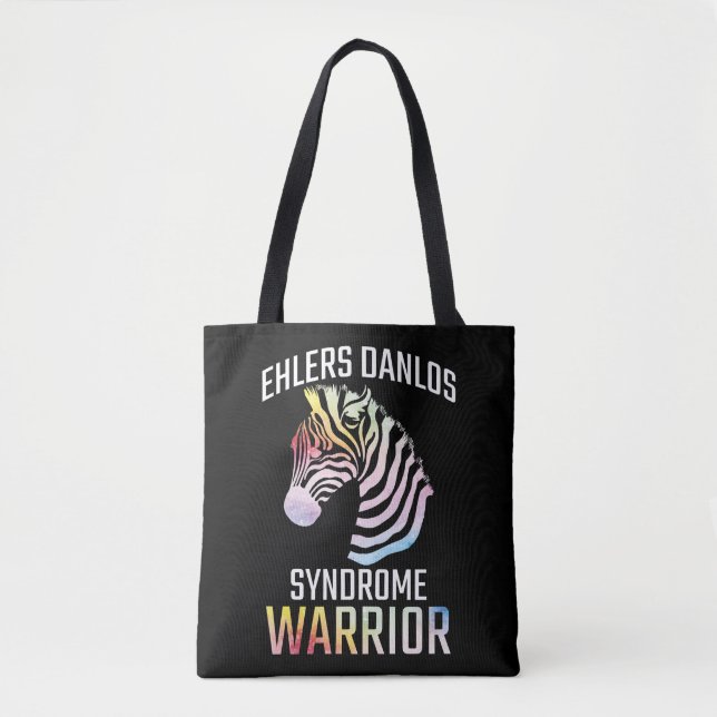 Bolsa Tote Ehlers Danlos Advertence Gift EDS Warrior Zebra (Frente)