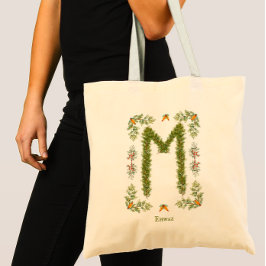 Bolsa Tote Ehwaz Rune em Evergreen Branches Personalizadas