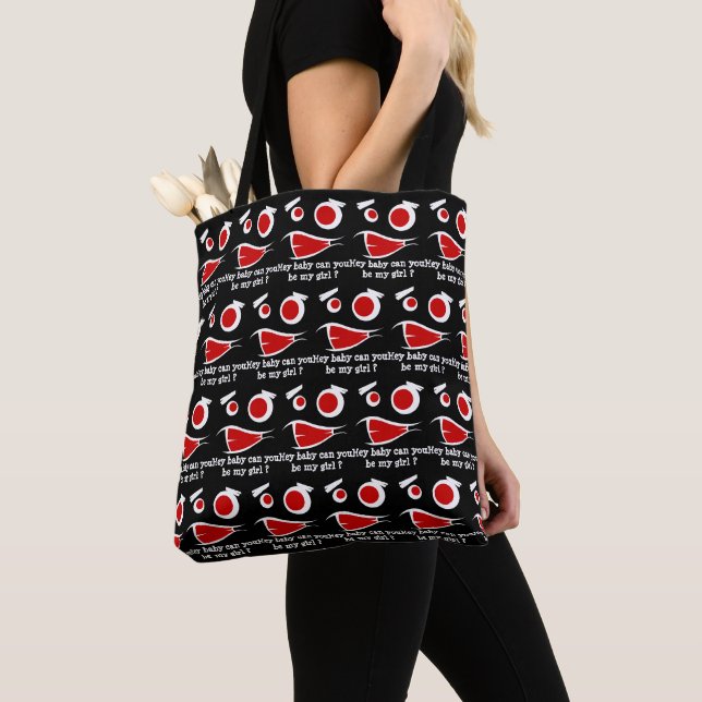 Bolsa Tote Ei bebê você pode ser minha garota design monstro (Close Up)