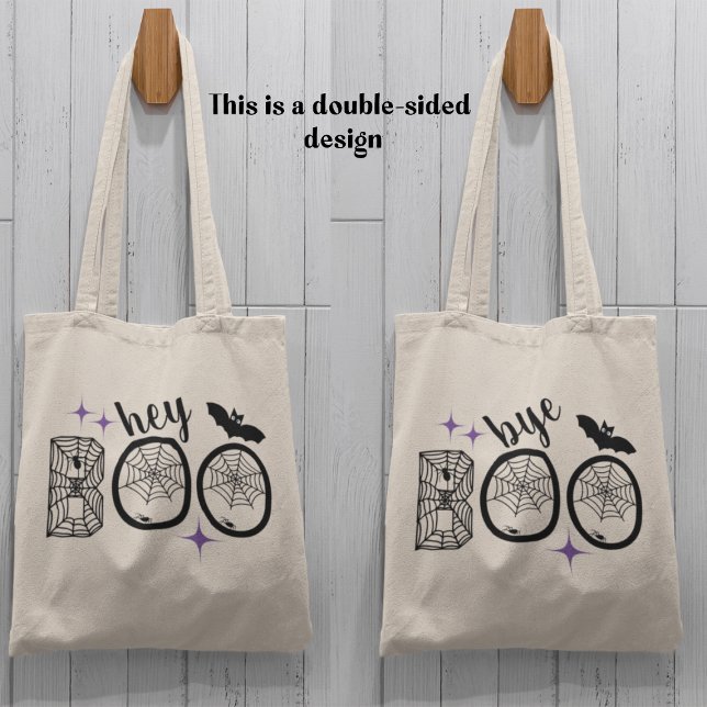 Bolsa Tote Ei & Bye Boo Halloween Bat e Web (This item is for display purposes only to illustrate the design element.)