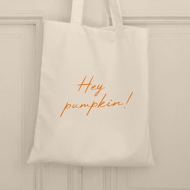 Bolsa Tote Ei Pumpkin Halloween Queimado Laranja Manuscrito (Criador carregado)