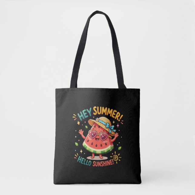 Bolsa Tote Ei Verão Olá Brilho Melancia (Frente)
