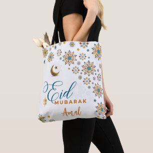 Bolsa Tote Eid Mubarak Celebração Muçulmana da Caligrafia