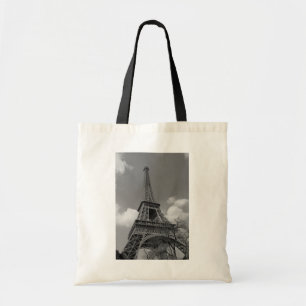 Bolsa Tote Eiffel nebuloso em preto e branco, 2015