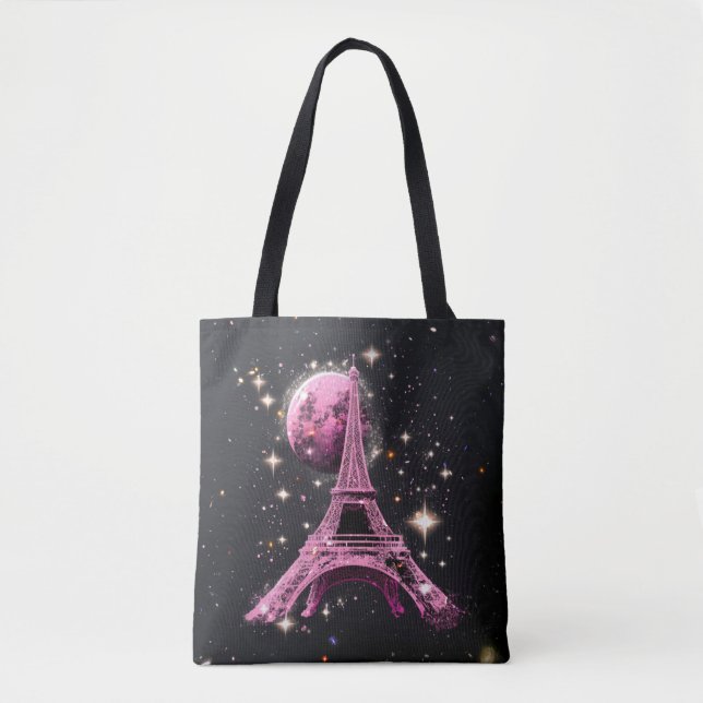 Bolsa Tote Eiffel Tower Night Moon           (Frente)