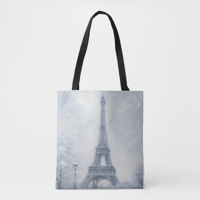 Bolsa Tote Eiffel Tower Winter Scense Paris (Frente)