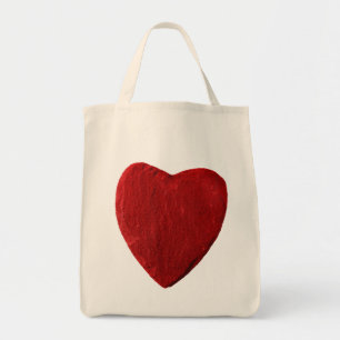 Bolsa Tote Einkaufstasche com coração vermelho