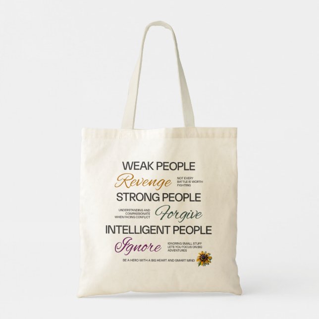 Bolsa Tote Einstein Forgive Ignore Minimalist Growth Quote (Verso)
