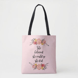 Bolsa Tote Ela Acreditava Que Podia Flores.