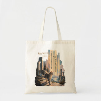Bolsa Tote Ela Caminhando Através de uma Manhã de um Tipo Dif