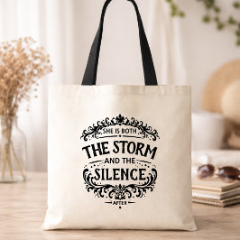 Bolsa Tote Ela É Tanto A Tempestade quanto O Silêncio Vintage