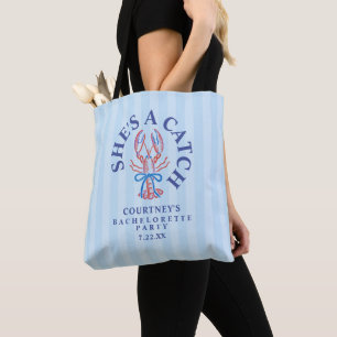 Bolsa Tote Ela É Uma Peça Festa de Solteira de Verão Costeira