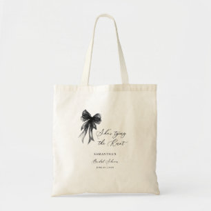 Bolsa Tote Ela Está Dando O Nó Laço Preto Chá de Noiva
