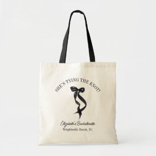 Bolsa Tote Ela Está Dando o Nó Laço Preto Despedida de Soltei