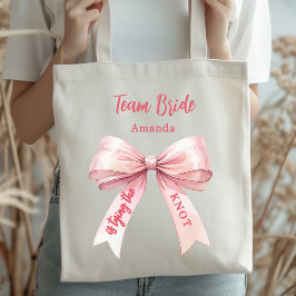 Bolsa Tote Ela está dando o nó laço rosa Time da Noiva