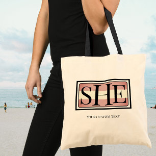Bolsa Tote Ela pronuncia a bandeira transgênero Tote Bag