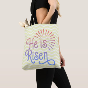 Bolsa Tote Ele é Risen Christian Páscoa Retro