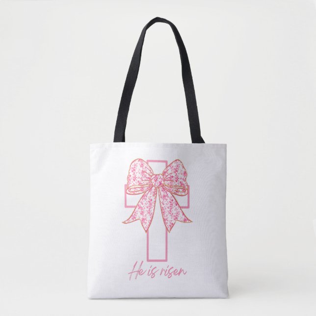 Bolsa Tote Ele é Risen, Croquette Arco Rosa (Frente)