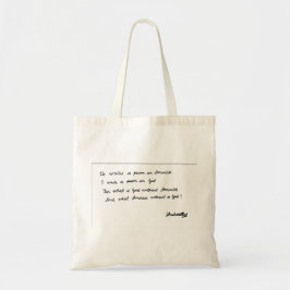 Bolsa Tote Ele escreve um poema sobre a América