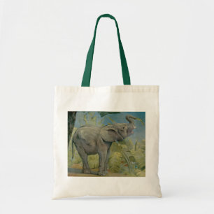 Bolsa Tote Elefante africano vintage na selva, EJ Detmold