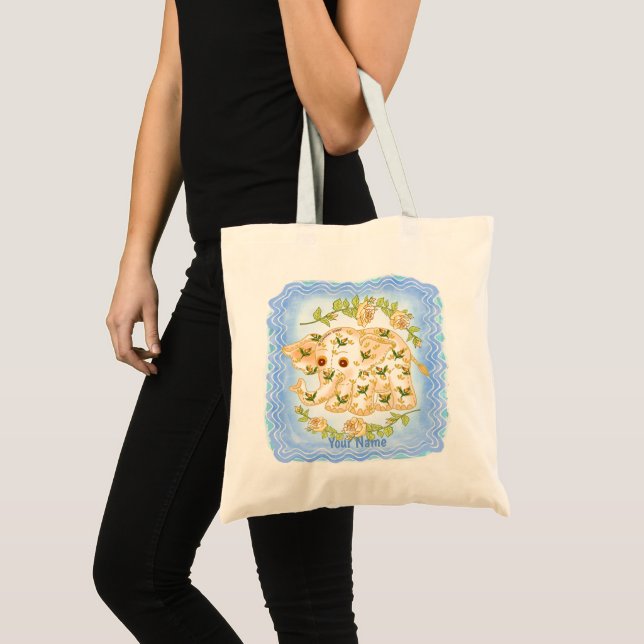 Bolsa tote Elefante Amarelo Bebê (Frente (produto))