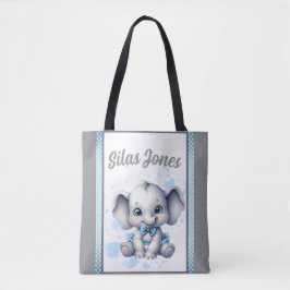 Bolsa Tote Elefante Azul Cutie - Pequeno amendoim