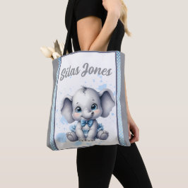 Bolsa Tote Elefante Azul Cutie - Pequeno amendoim