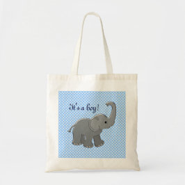 Bolsa Tote elefante azul do chá de fraldas
