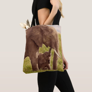 Bolsa Tote Elefante & bebê das imagens de Getty