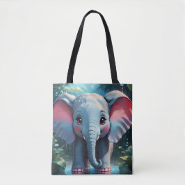 Bolsa Tote Elefante Bonito na Chuva