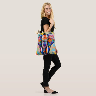 Bolsa Tote Elefante Colorido da Savana Africana