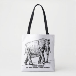 Bolsa Tote Elefante com Cruzamento Pesado de Linhas