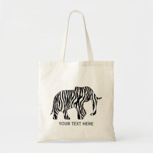 Bolsa Tote Elefante com listras da zebra + suas ideias