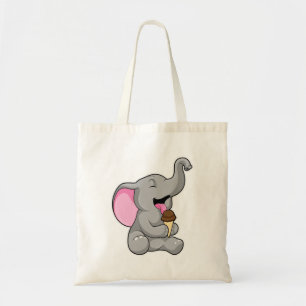 Bolsa Tote Elefante com sorvete de Waffle Chocolate