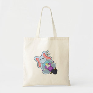 Bolsa Tote Elefante como Biker com motocicleta.PNG