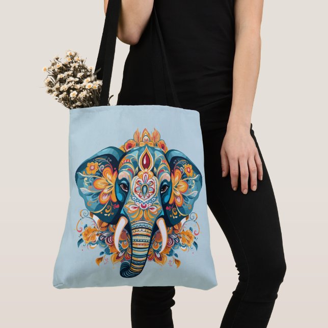 Bolsa Tote Elefante de estilo boêmico (Close Up)