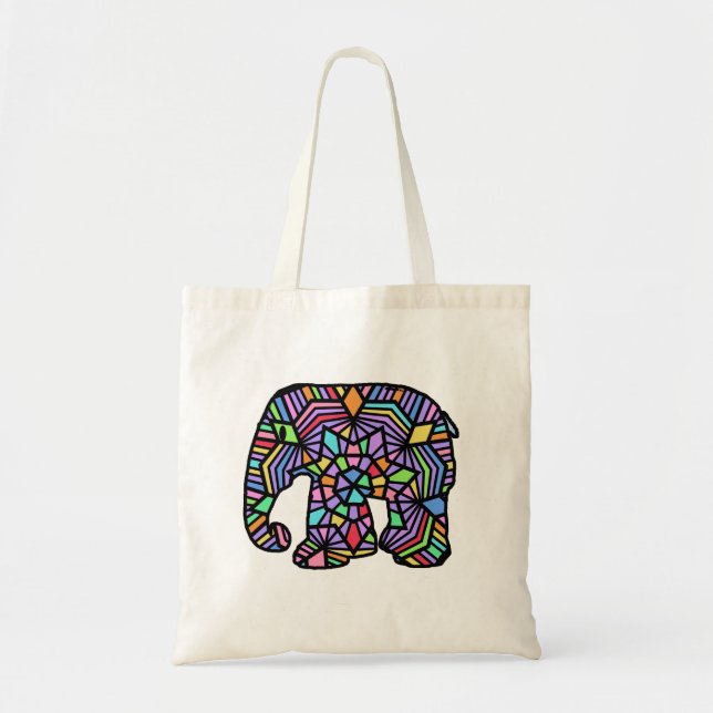 BOLSA TOTE ELEFANTE DE VIDRO MANCHADO (Frente)