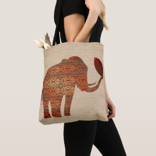 Bolsa Tote Elefante - Design de Arte Tribal