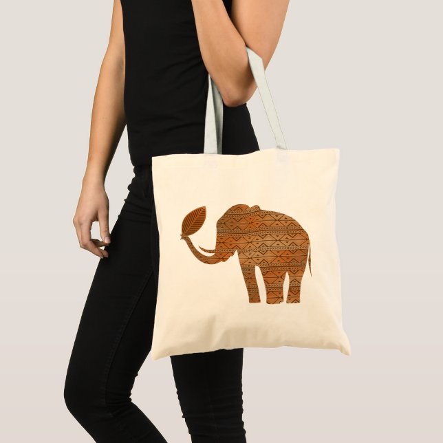 Bolsa Tote Elefante - Design de Arte Tribal (Frente (produto))