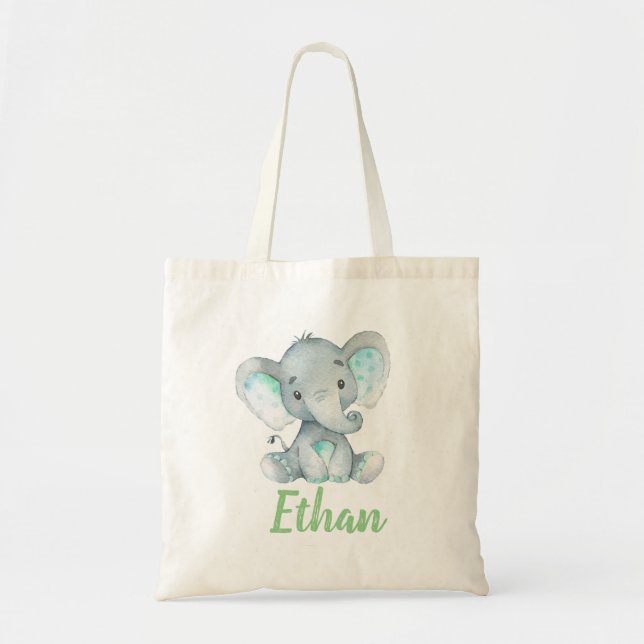 Bolsa Tote Elefante e Impressão de Tote Bag (Frente)