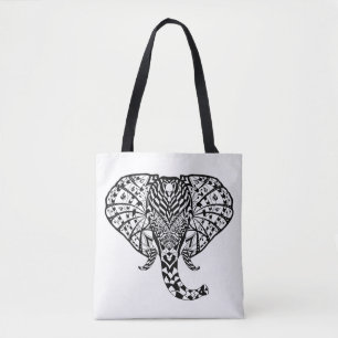 Bolsa Tote Elefante étnico 2 do teste padrão