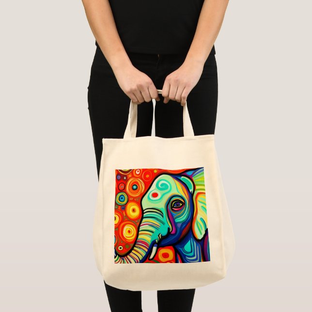 Bolsa Tote Elefante excêntrico (Frente (produto))