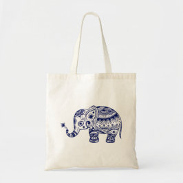 Bolsa Tote Elefante Floral Bonito A Azul Marinho