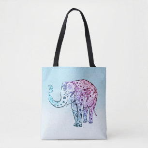 Bolsa Tote Elefante Floral Gradiente