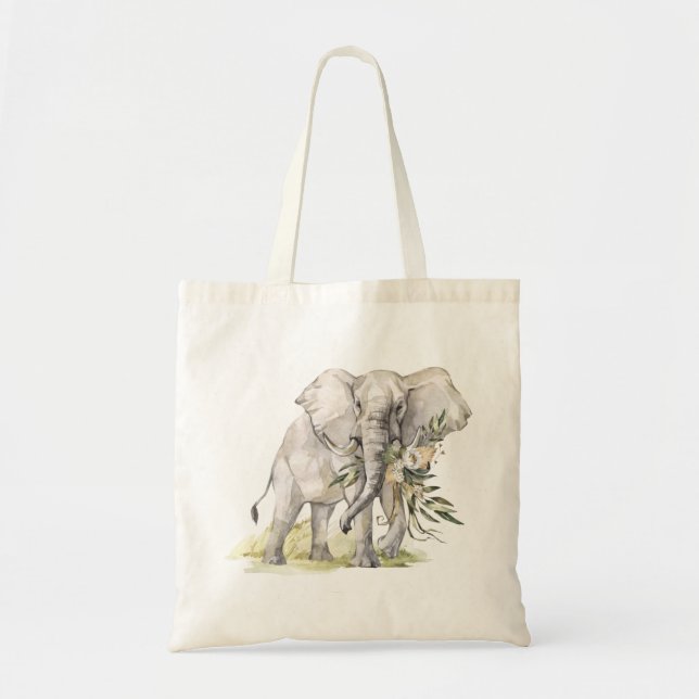 Bolsa Tote Elefante Floral Tote Bag (Frente)
