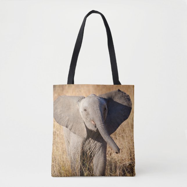 Bolsa Tote Elefante jovem da savana (Frente)